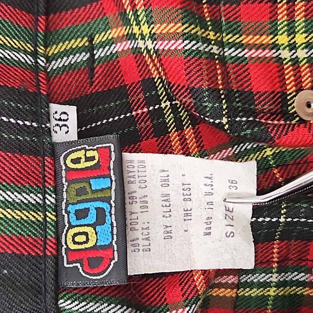 Y2K Vtg Bondage Pants Plaid DOGPILE 90s Rare Gwen Stefani unisex Straps - Picture 10 of 14